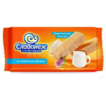 Вафли Сладонеж со сливочным кремом 170 гр.