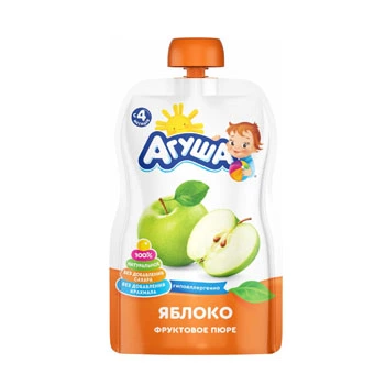 Пюре фруктовое Агуша с 4 месяцев, яблоко, 90 г