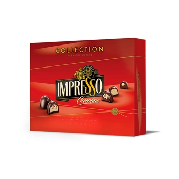 Подарочный набор шоколадных конфет, IMPRESSO PREMIUM, красный, 424 гр.