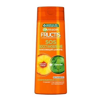 Garnier Fructis SOS Восстановление, Шампунь, для секущихся и очень поврежденных волос, 400 мл