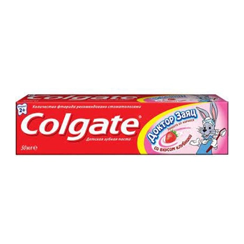 Зубная паста детская Colgate Доктор заяц, со вкусом клубники, 50 мл