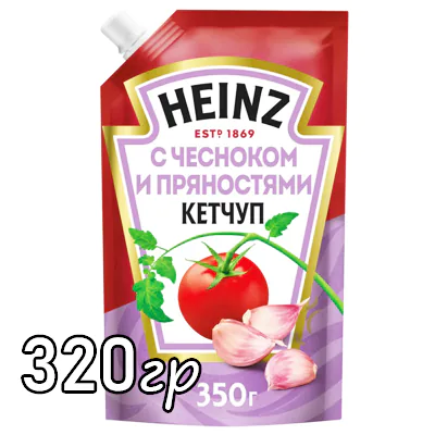 Кетчуп Heinz с чесноком и пряностями 320 гр