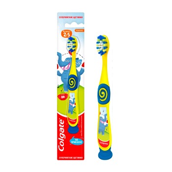 Зубная щетка детская Colgate, от 2 до 5 лет, супермягкая