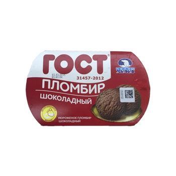 Мороженое ГОСТ Пломбир шоколадный 400 гр.