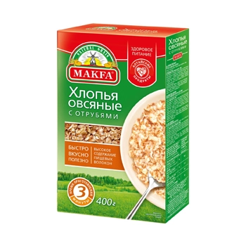 Хлопья овсяные с отрубями Makfa