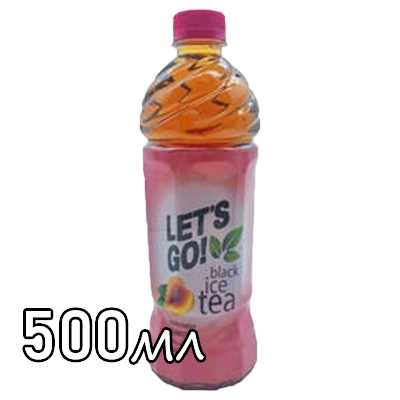 Холодный черный чай Lets Go персик