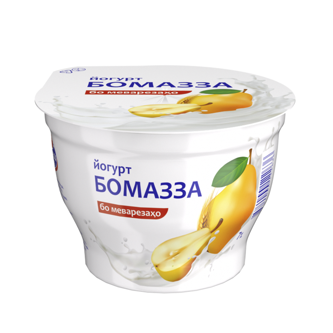 Сливочный йогурт “Бомазза” с кусочками груши и злаками 7%
