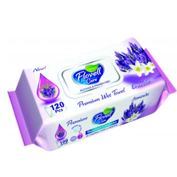 Влажные салфетки Flovell Care с ароматом лаванды 120 шт.