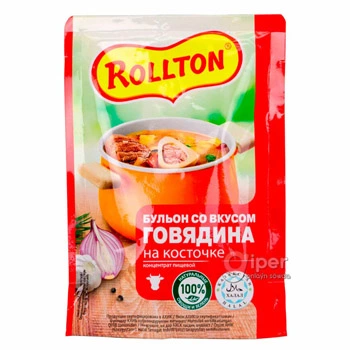 Бульон "Роллтон" со вкусом говядина на косточке
