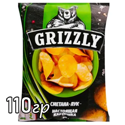 Чипсы Grizzly сметана с луком