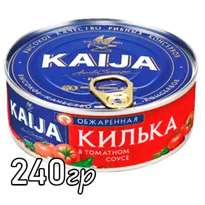 Рыбные консерва Килька Кайджа 240гр обжарка в томатном соусе