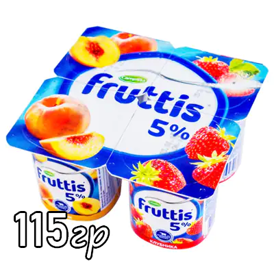 Йогурт Fruttis Персик/Клубника стакан 5%