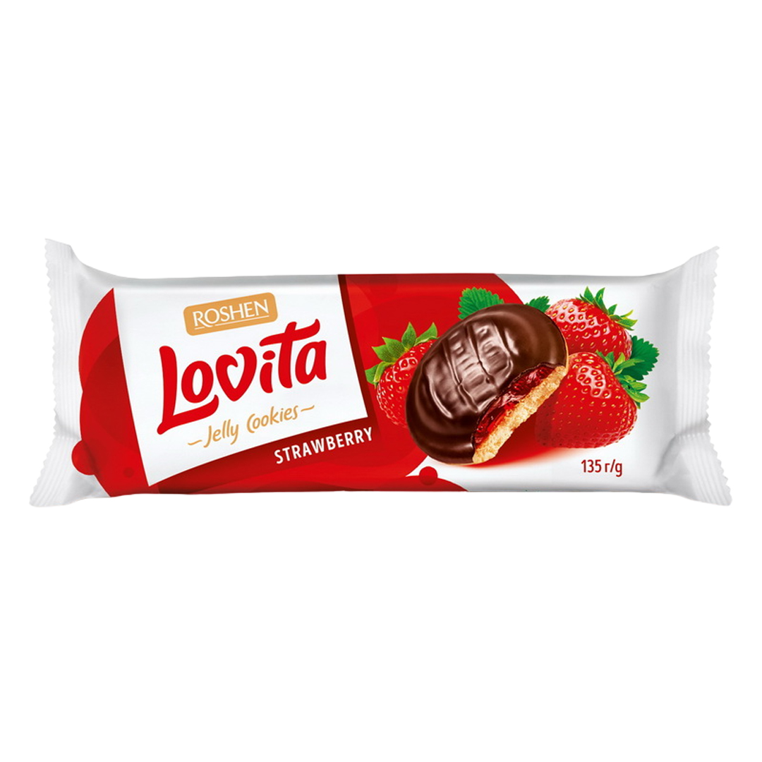 Печенье Ловита Клубника Рошен 135гр