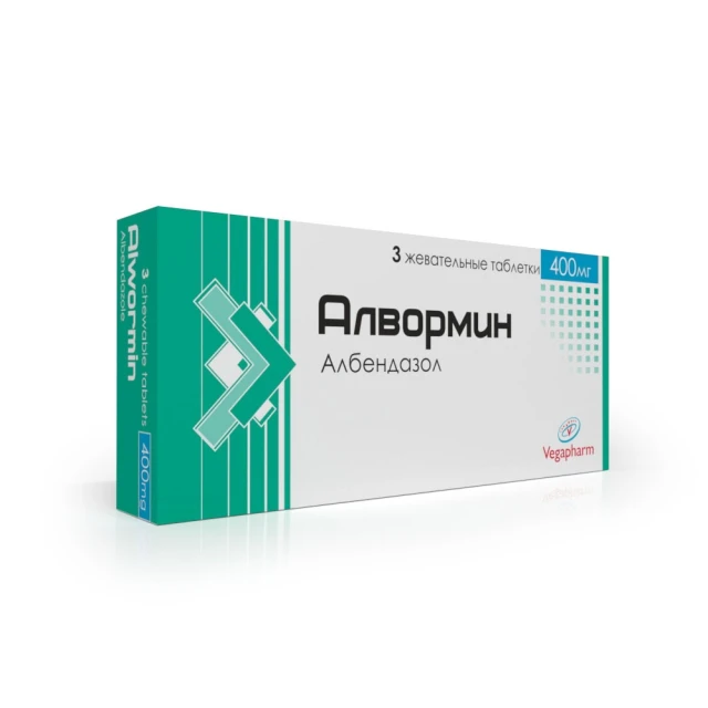 Алвормин тб.жев 400мг №3